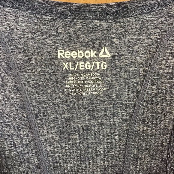 $10 SALE🎉🎉REEBOK Medievel Blue Heather Slim Fit Athletic Racerback Tank Top XL - Picture 3 of 7
